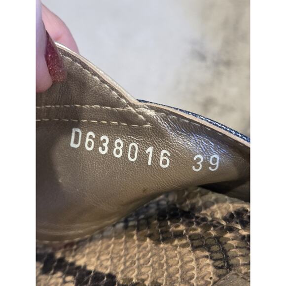 Attilio Giusti Leombruni AGL Denim & Snakeskin Sandal, Toe Loop Slide | 8.5 EUC - Picture 9 of 11